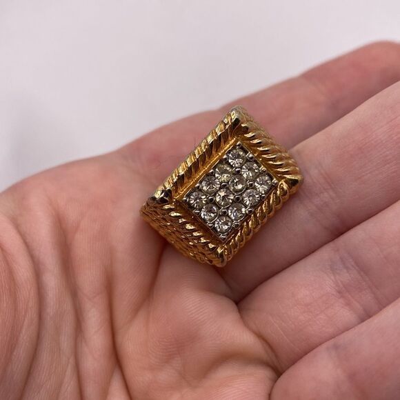 💛 Vintage 18k HGE CZ Statement Ring - Picture 6 of 7